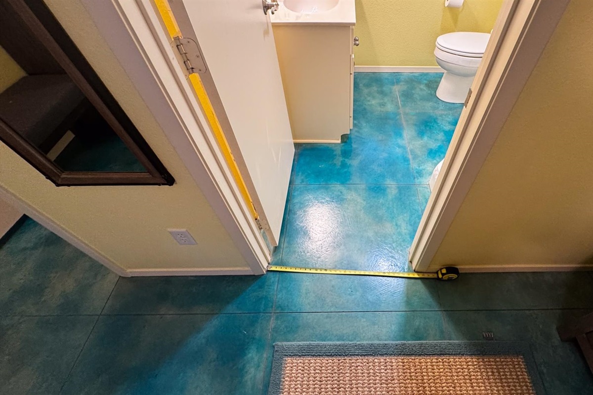 King Suite 3 and the ensuite bathroom doorway. No step into the bathroom. 