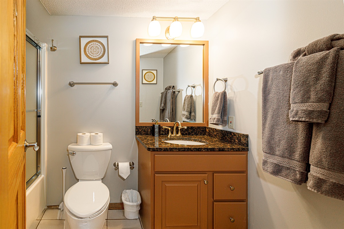 Full bathroom for Bedroom 4 which is also accessible from the lower level living room area