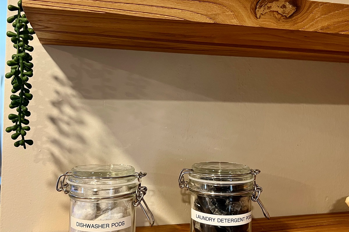 Complimentary laundry & dish washer pods!