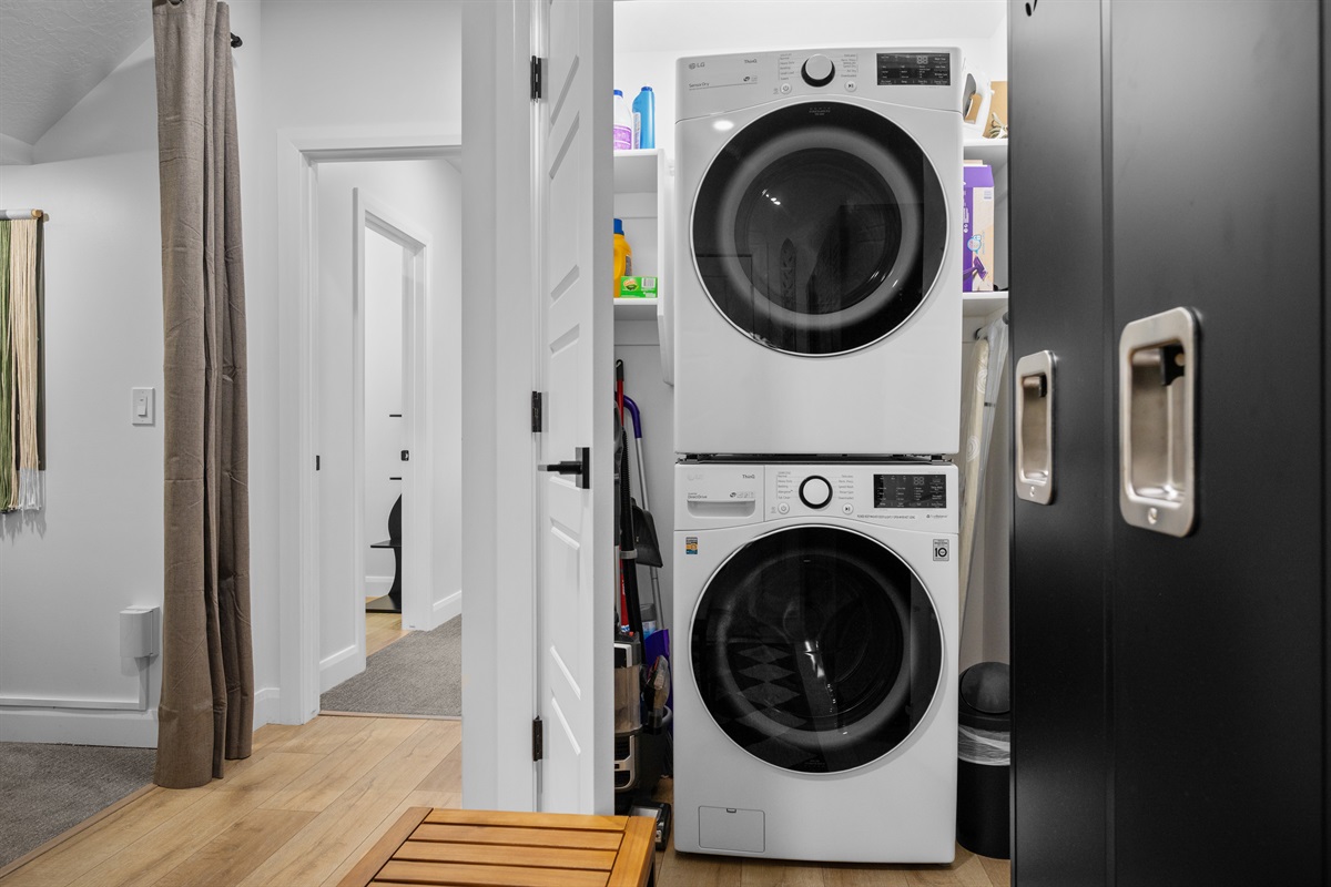 In-home washer and dryer for your convenience..