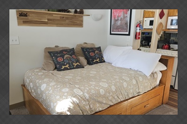 Full-size bed.