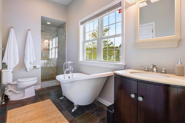 A serene oasis, where the ensuite bathroom offers the perfect place to unwind after a long day!