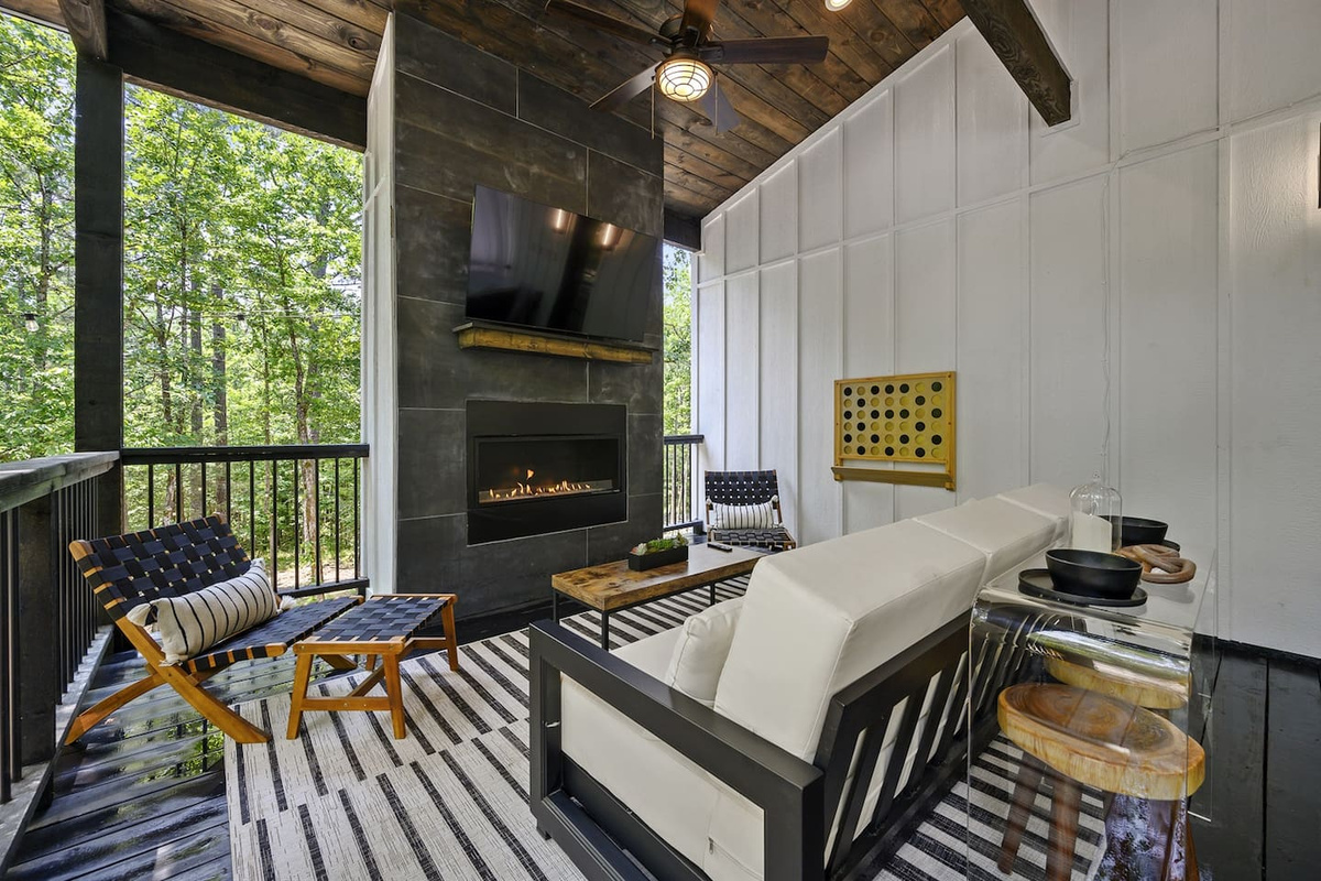 Lounge on the deck in front of the fire with a glass of wine on a crisp day or cool evening
