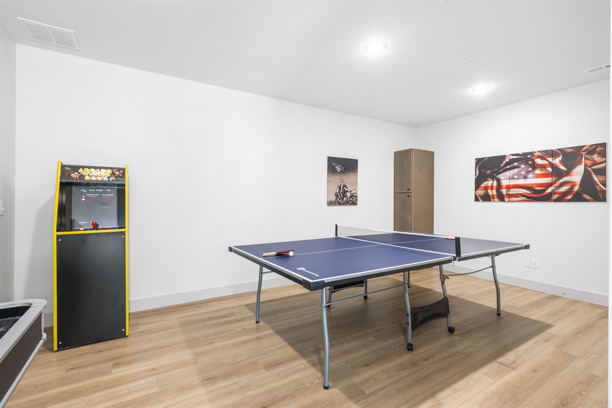 Game room with ping pong, shuffleboar