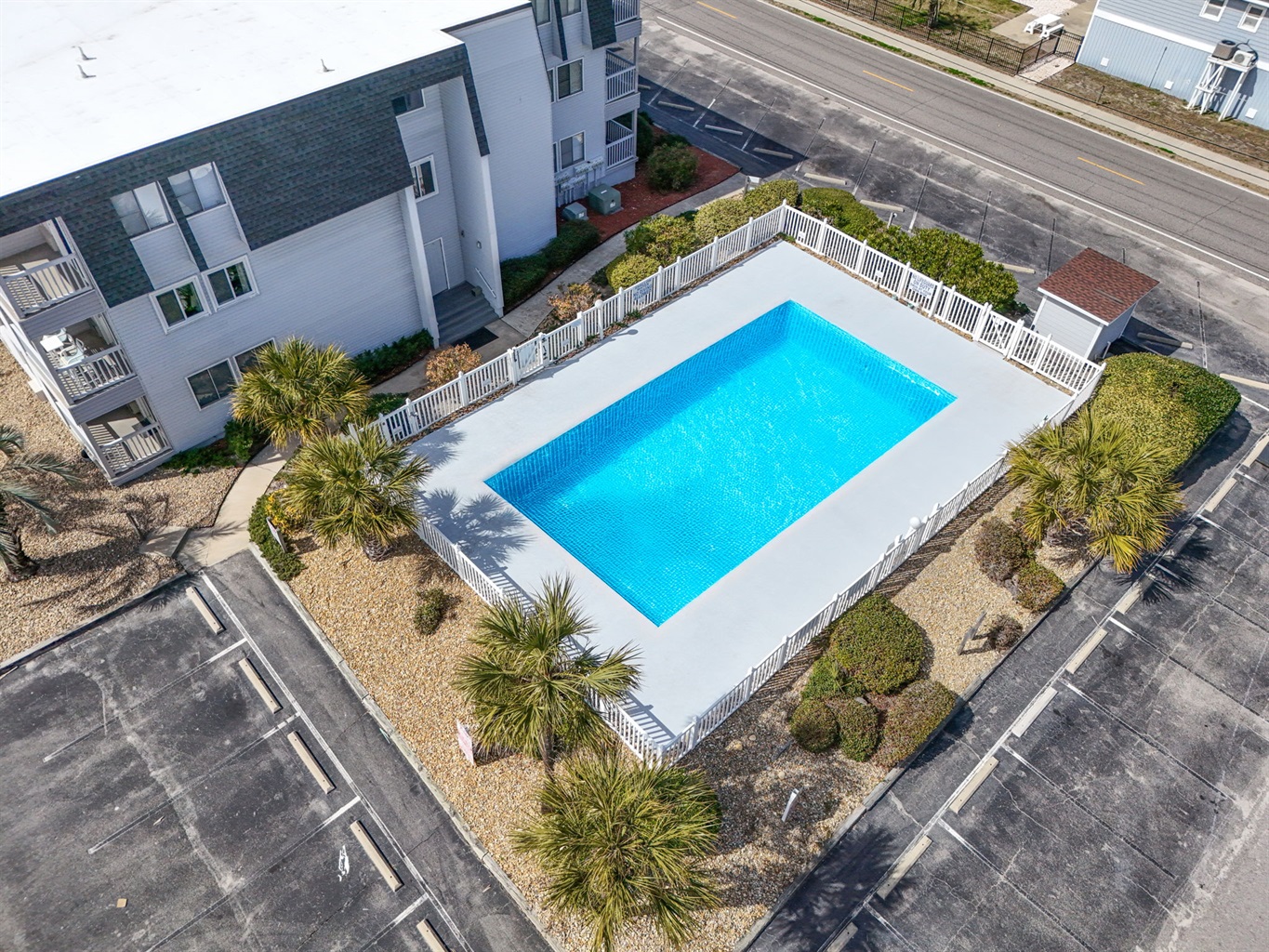 A relaxing pool connected to the oceanfront building