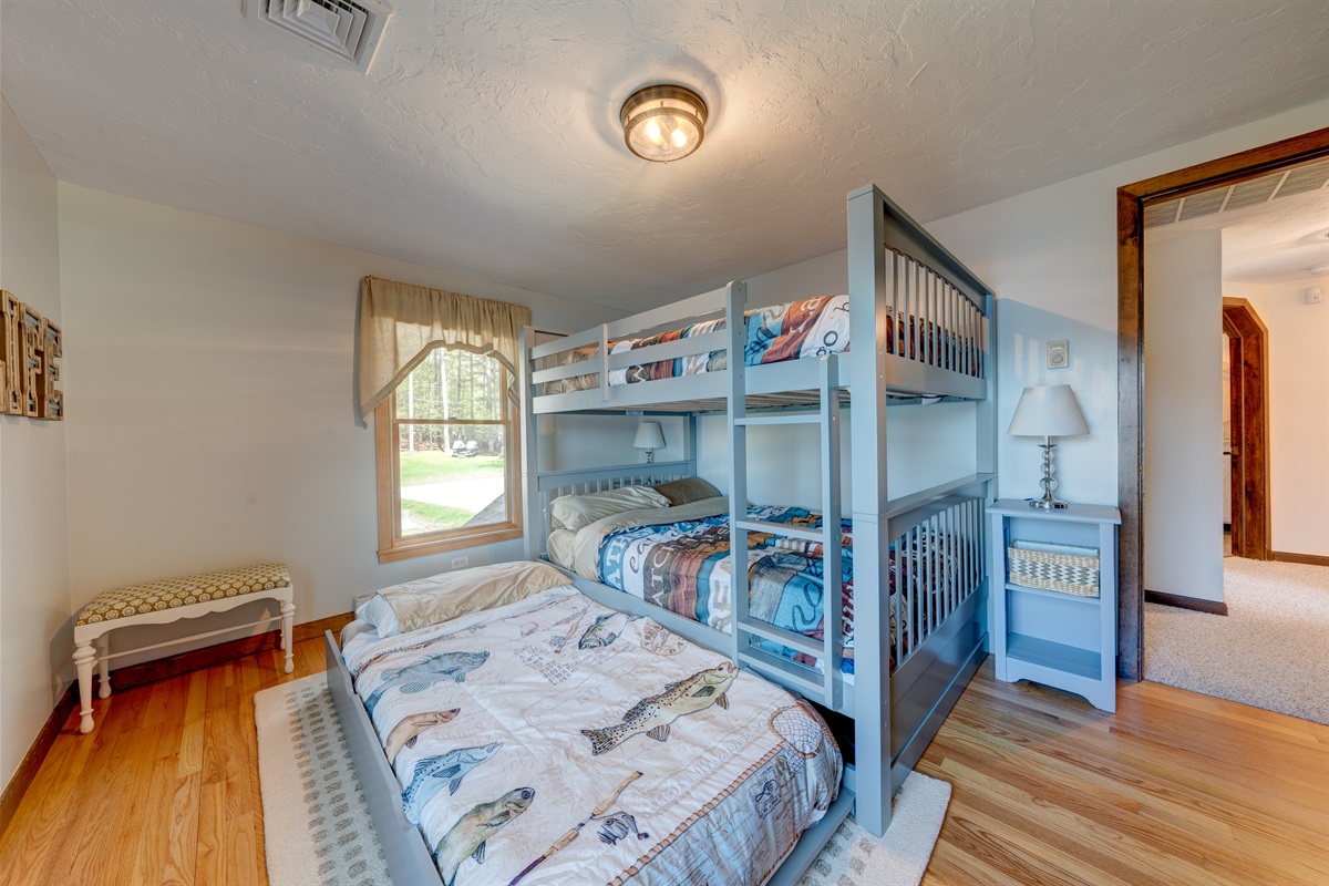 Bunk Bed Room - Full-Size Mattress over Full-Size with a twin trundle underneath. 