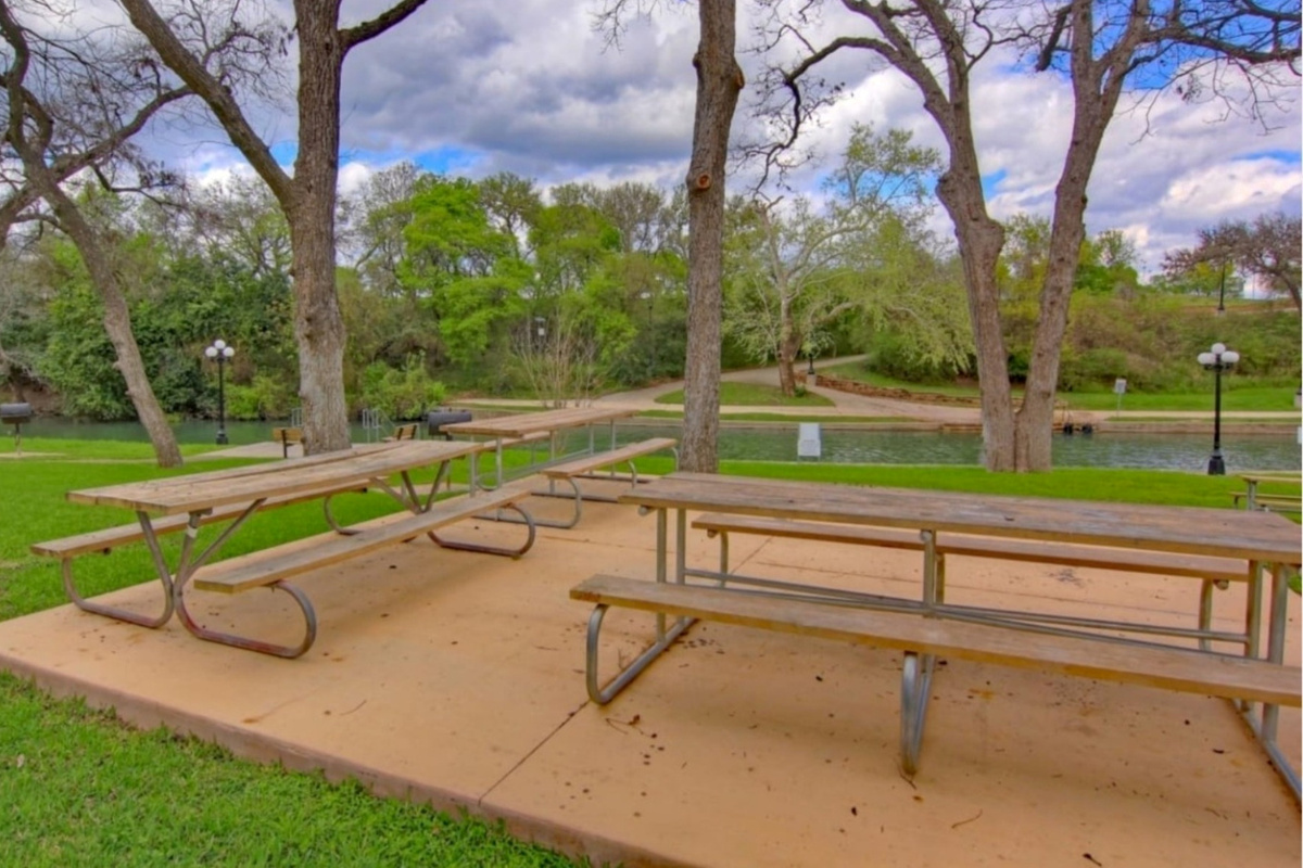 Picnic tables are first come, first served.