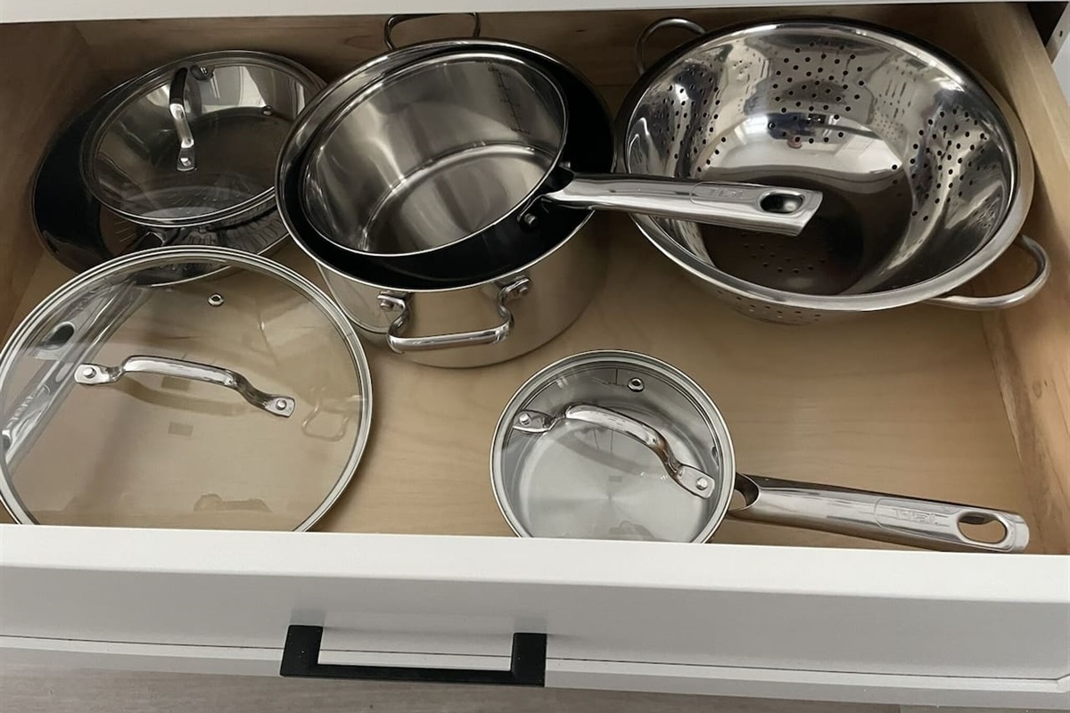 Guests will find a variety of pots, pans, and cooking essentials available for convenient in-home meal preparation.