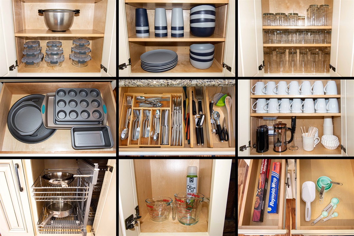 Fully stocked kitchen