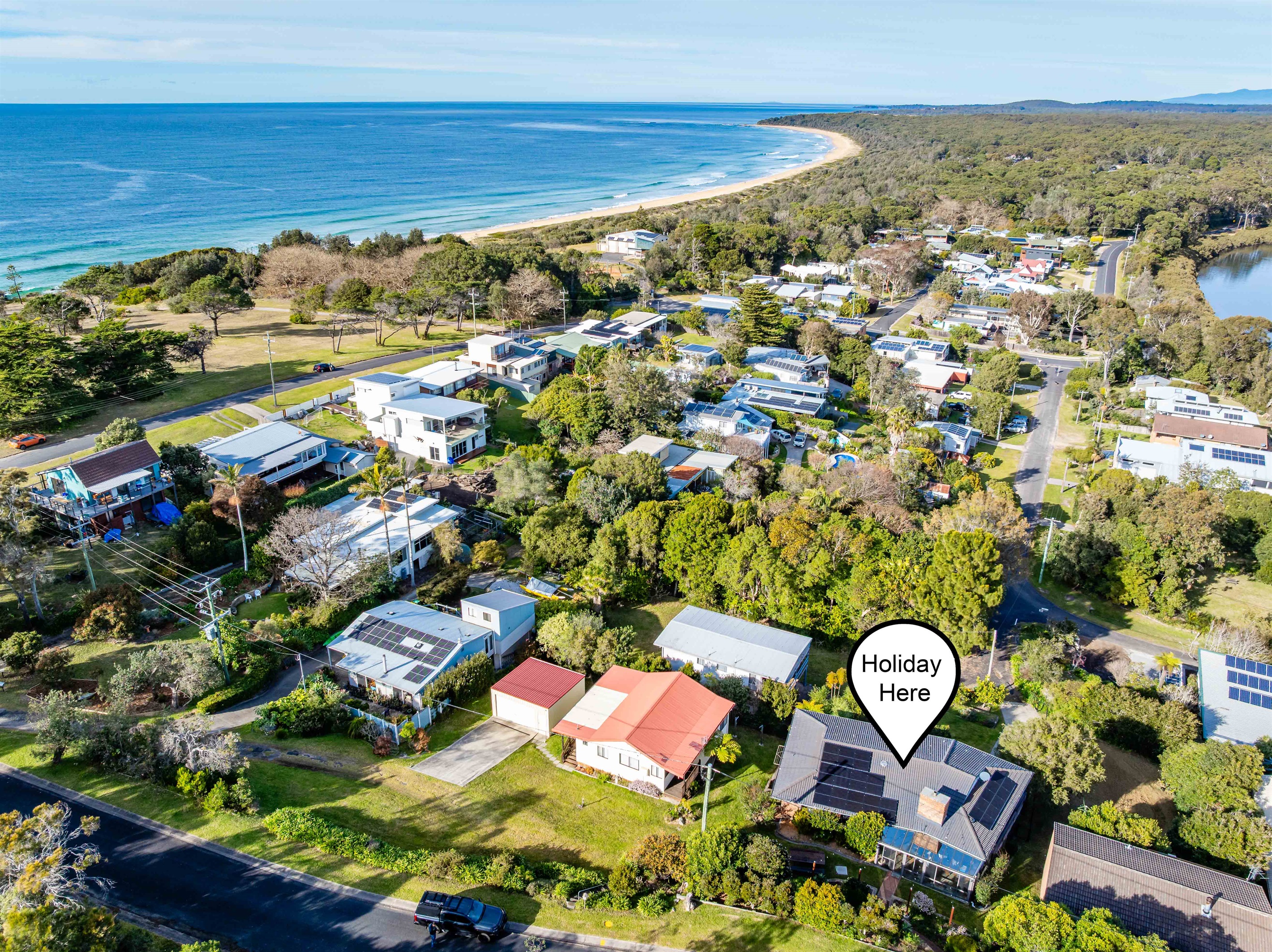 Proximity to Moruya Heads surf beach 500m away