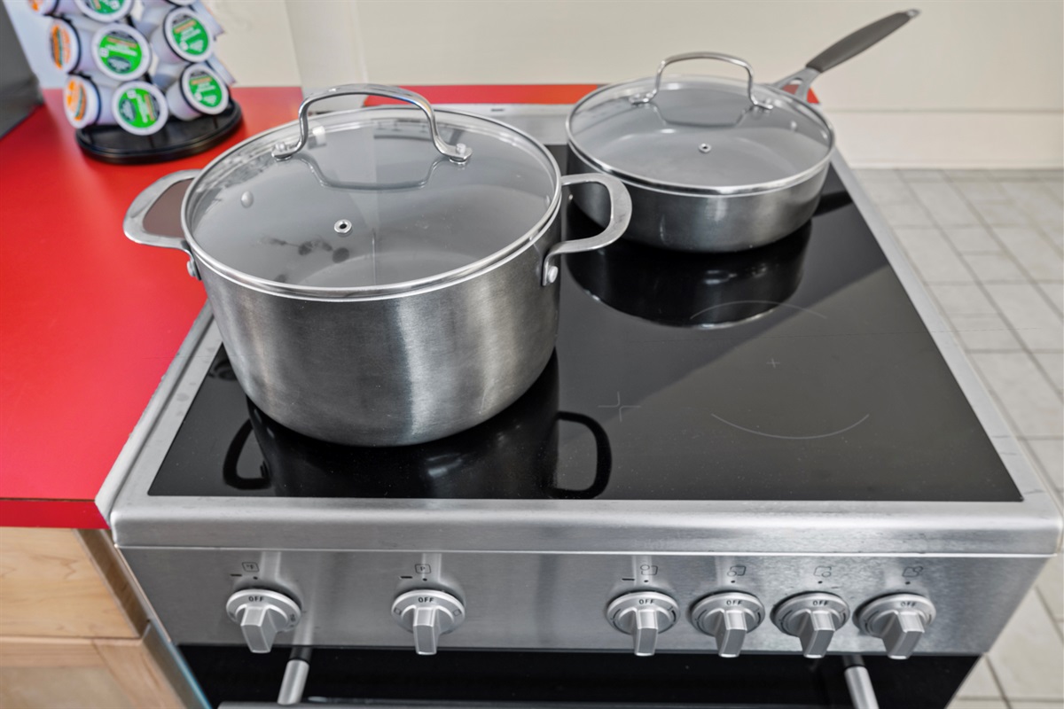 A fully equipped kitchen provides everything you need to prepare meals at home during your stay.