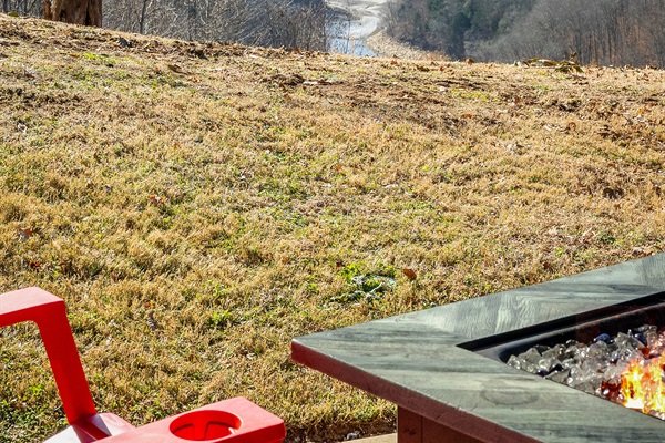 Basement firepit still brings the views!