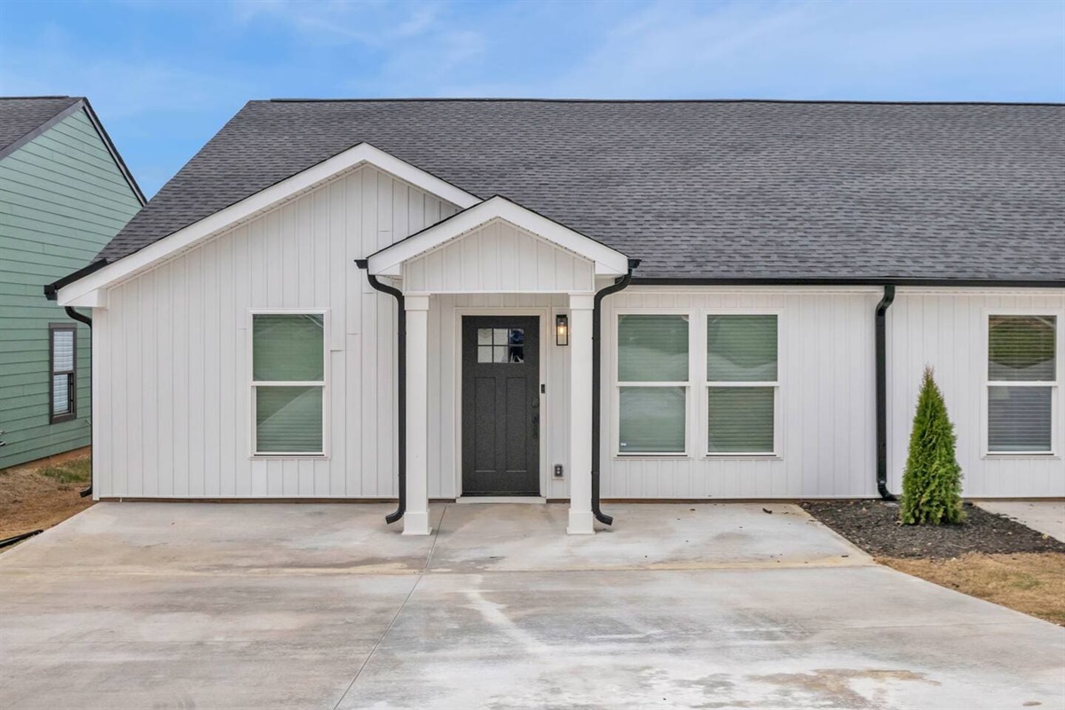 Left side of duplex - Front door / driveway