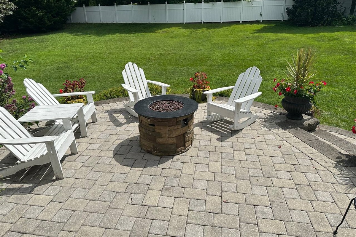 Propane Fire Pit on Back Patio.  Propane is provided
