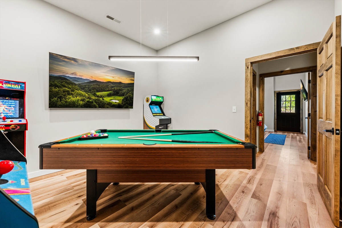 Dozens of games are available in the game room. It's also a great spot to stream your favorite shows or watch the big games.