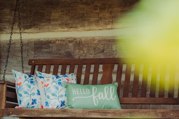 Sit on the sofa swing and relax in the nature 