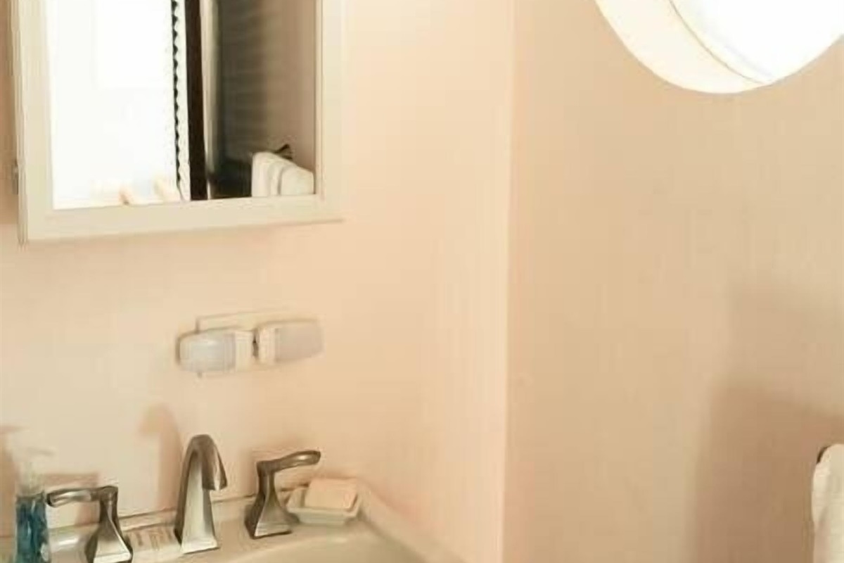 The bathroom is well-lit.