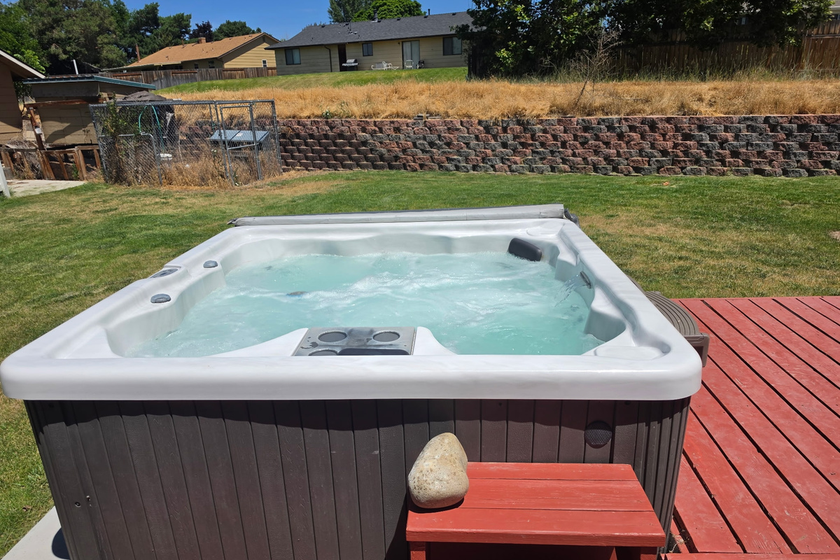 You deserve a peaceful, quiet moment to relax in the hot tub.
