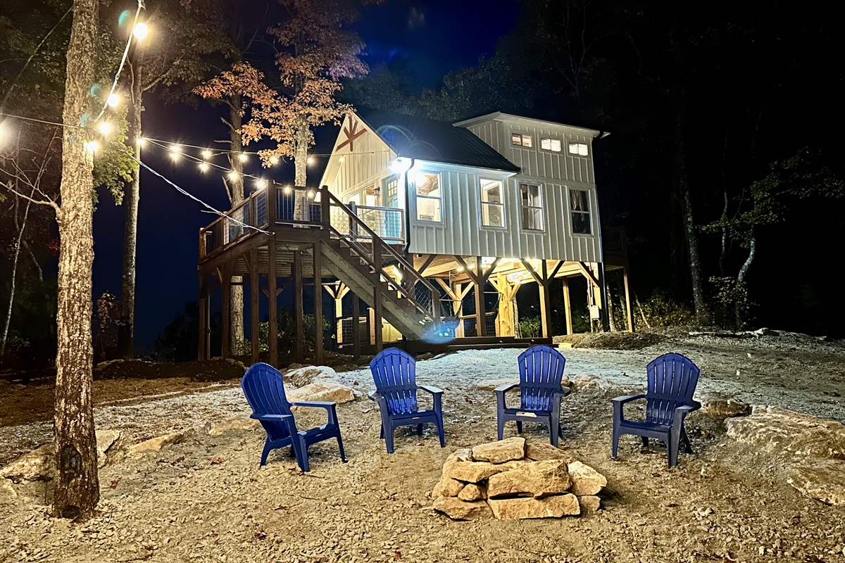 Treehouse at night