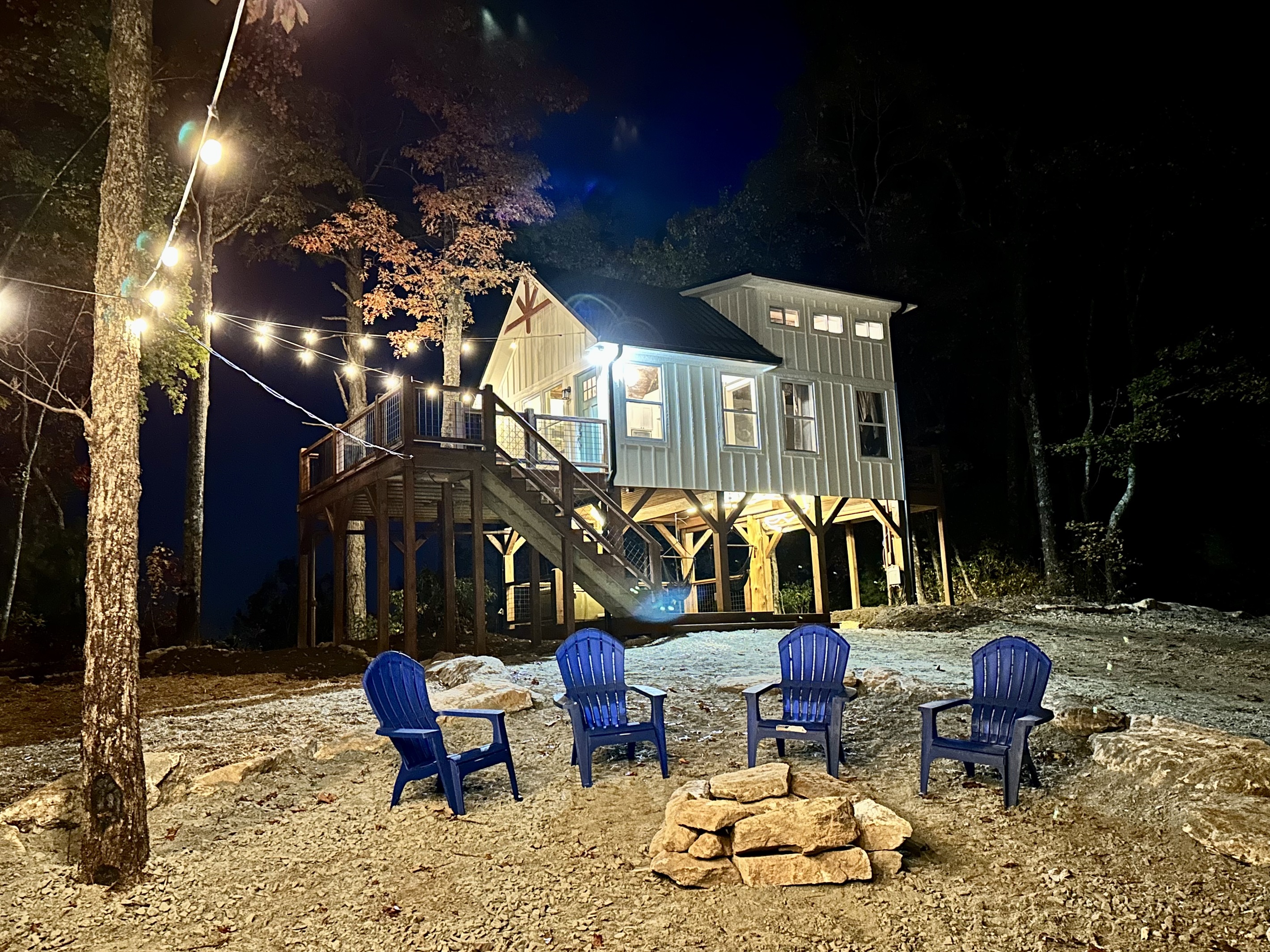 Treehouse at night