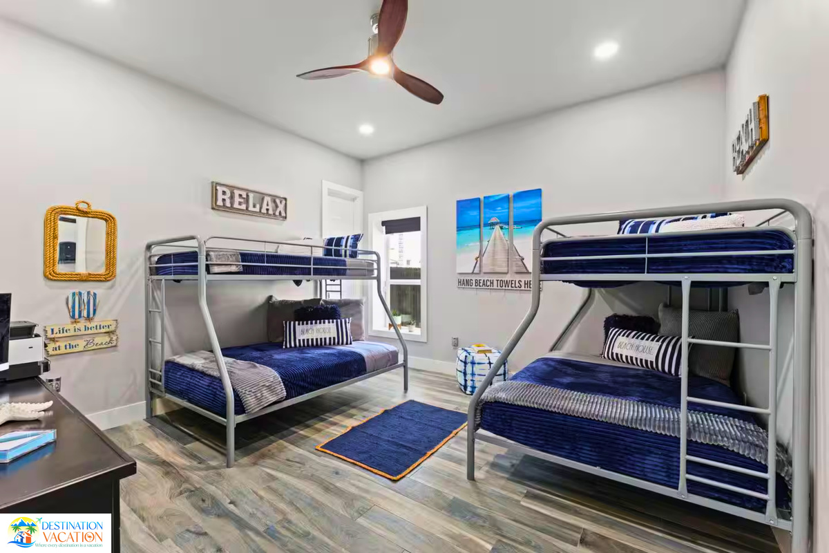 Comfortable bunk beds make family stays fun and flexible.