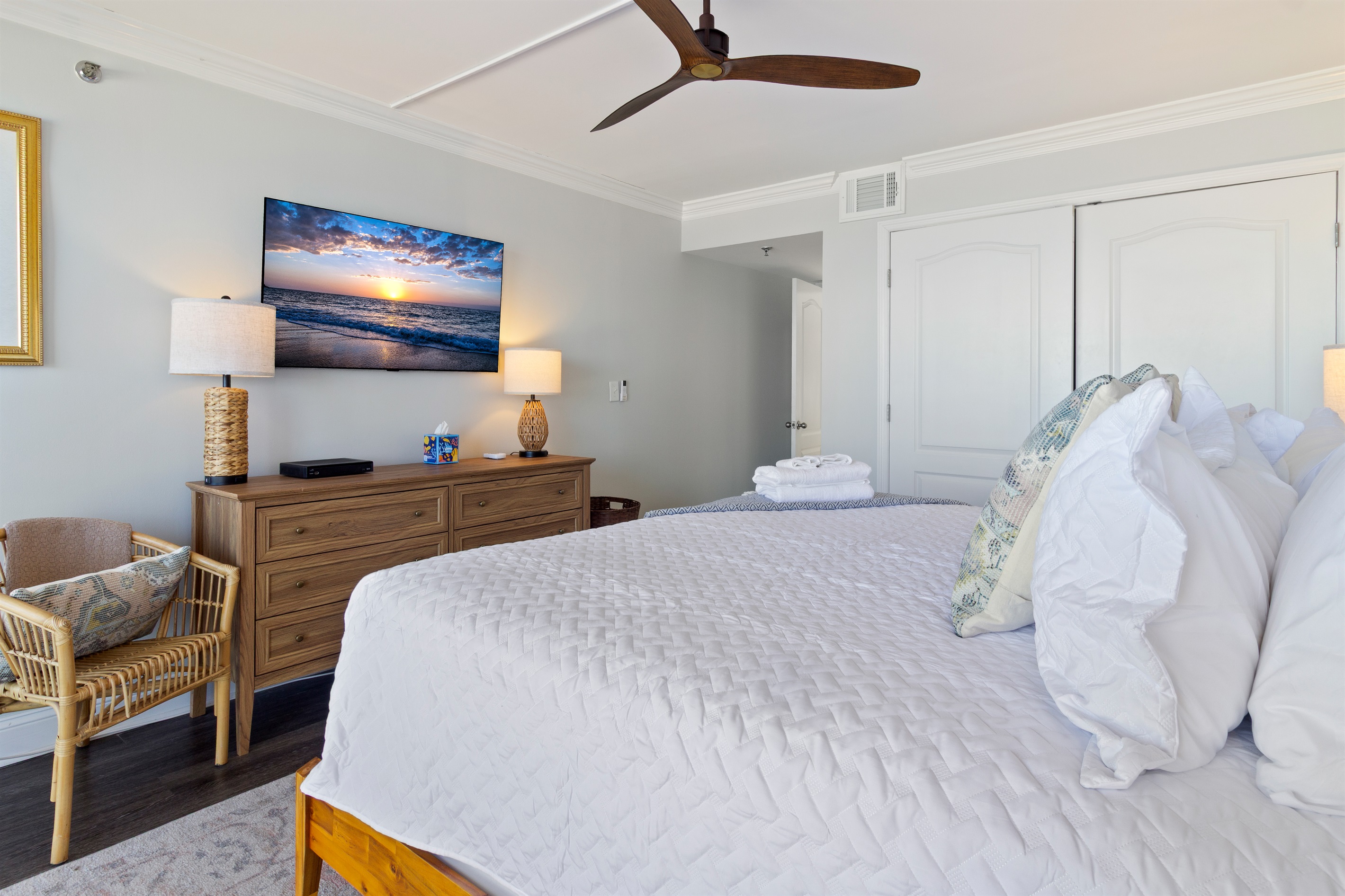 Bedroom 1 - King bed and smart tv