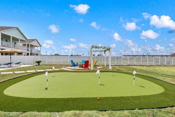 Fun for all ages—your own backyard putting experience.