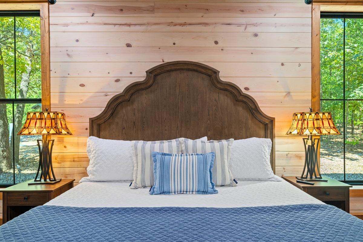 Cozy vibes with beautiful forest views.