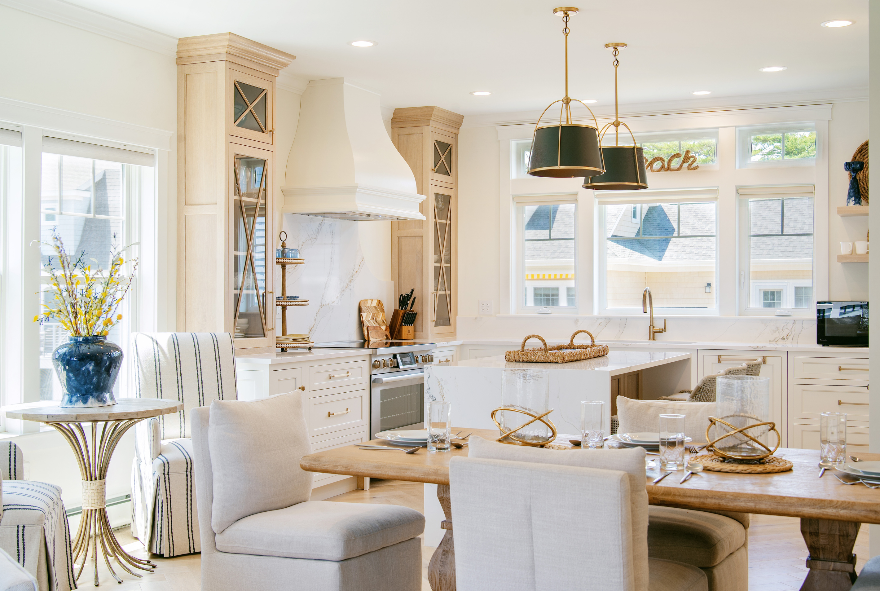 A spacious, beautifully appointed kitchen and dining area makes meals at home effortless.