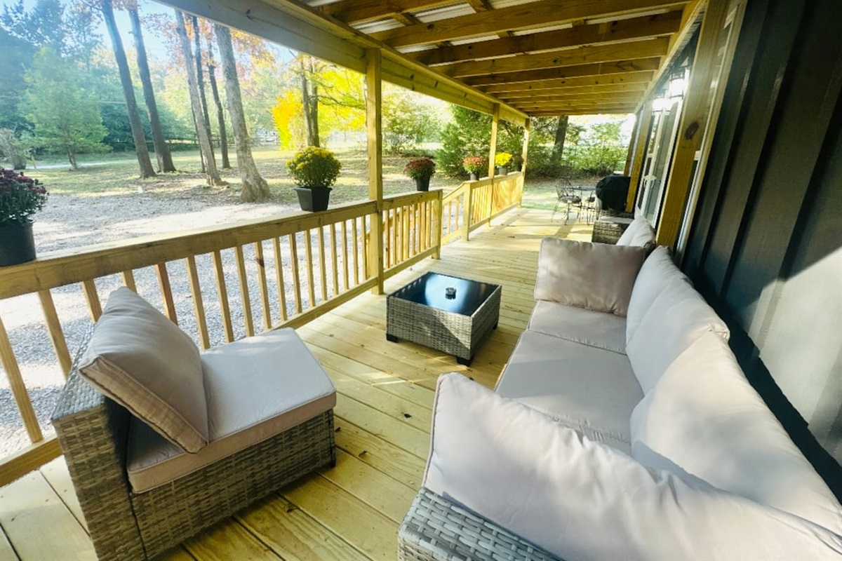 Sofa sectional on deck 