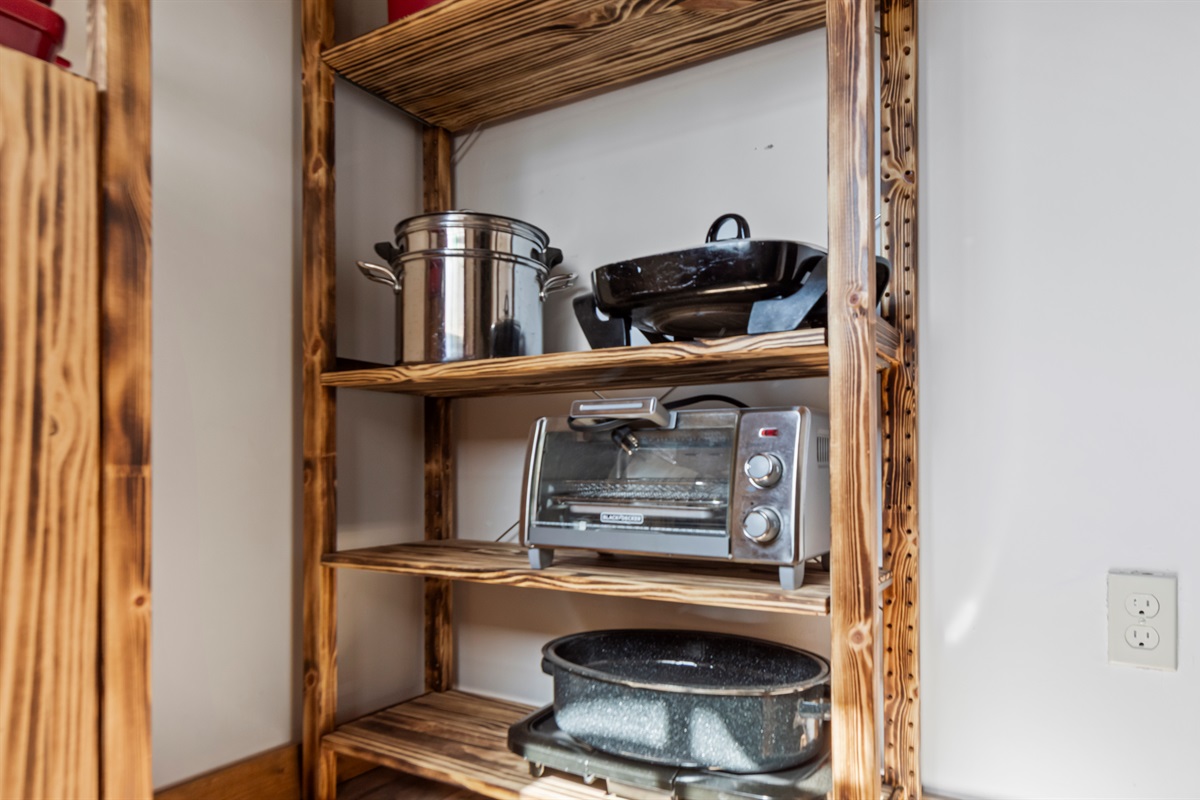 Cook like at home with a well-equipped pantry and cookware.