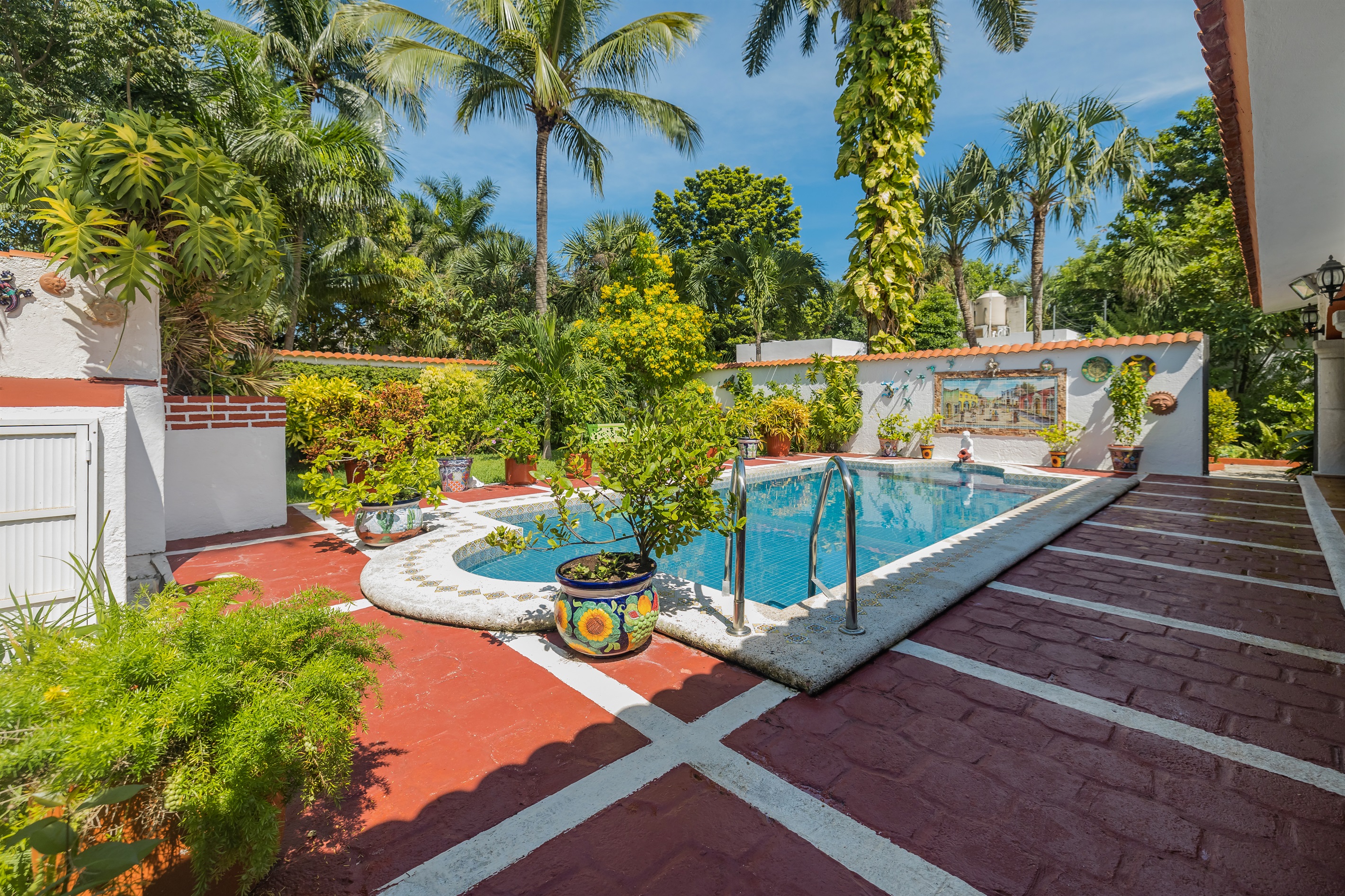 Private Backyard with Heated Pool, Outdoor Patio, and Garden