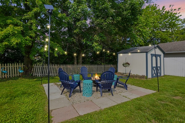 Firepit with wood