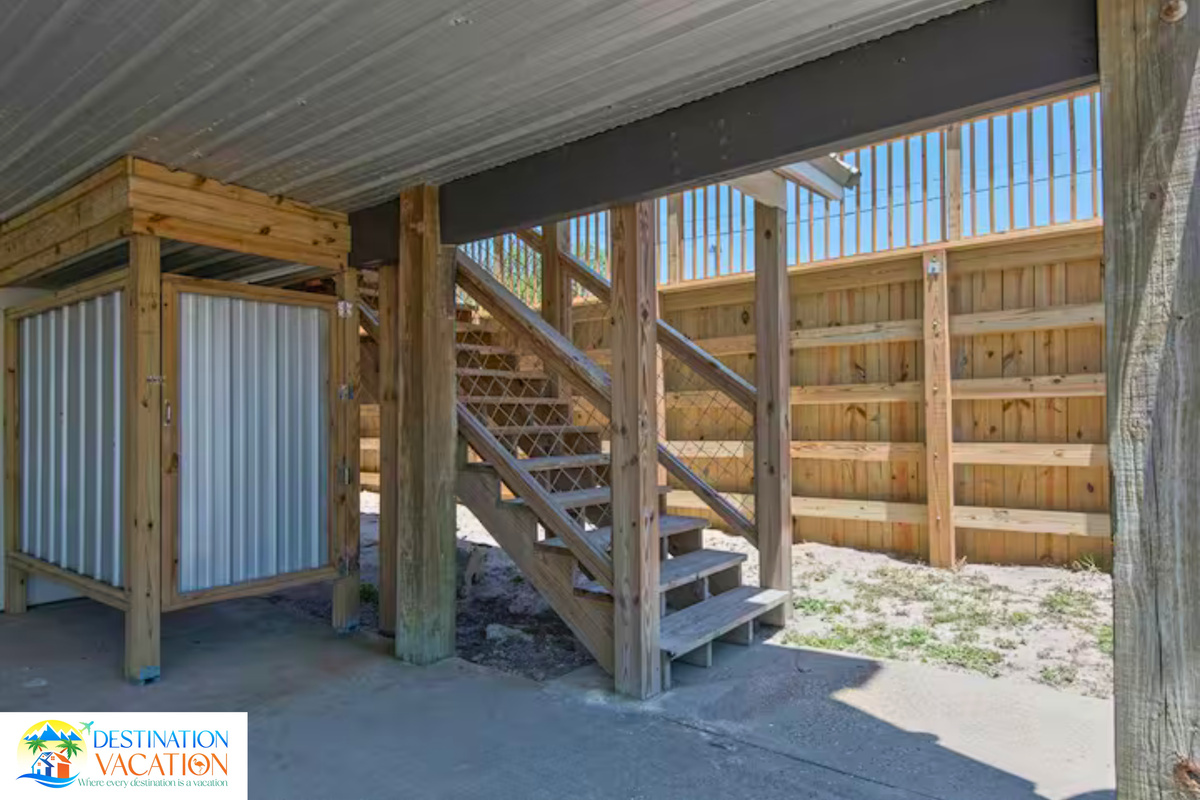 Convenient outdoor access makes beach days effortless.