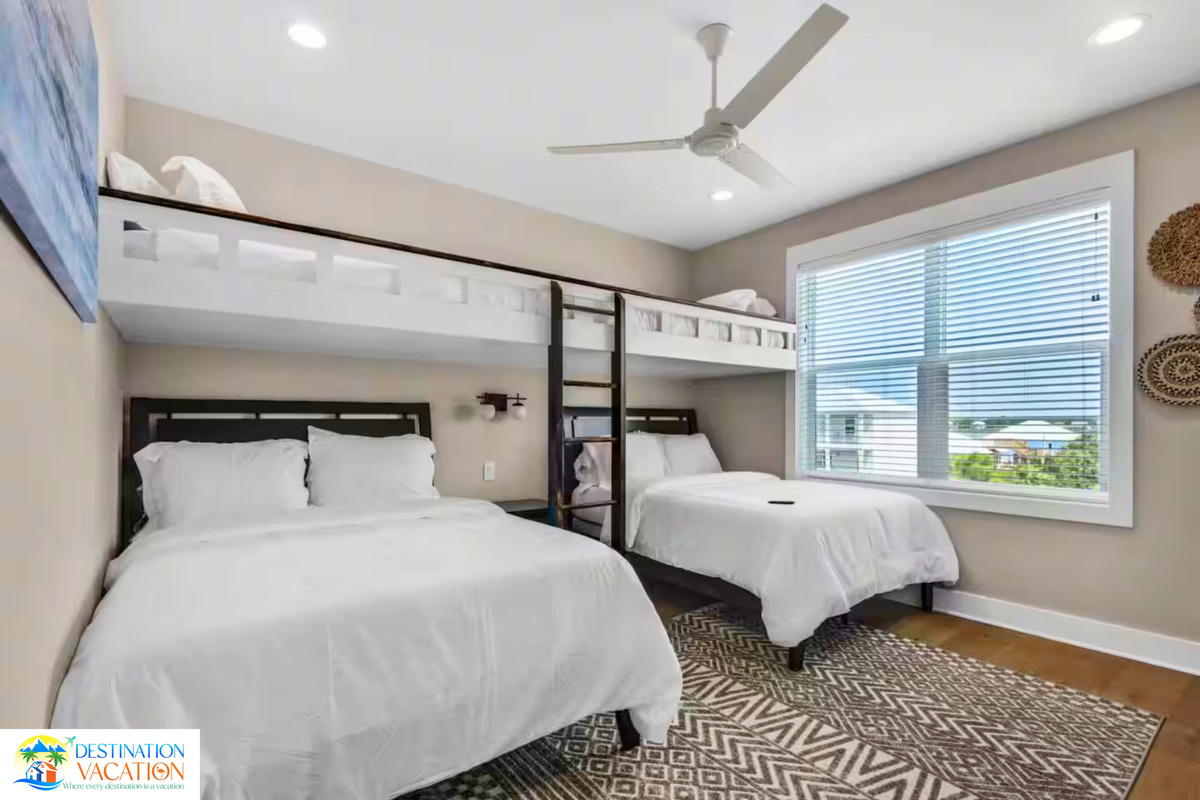 Bright, airy comfort welcomes restful vacation mornings.