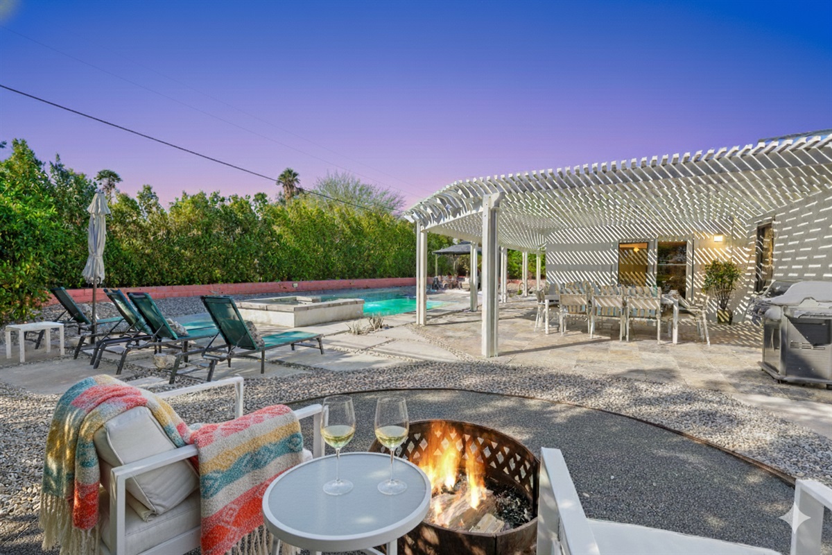 Enjoy our outdoor firepit on cool desert nights.