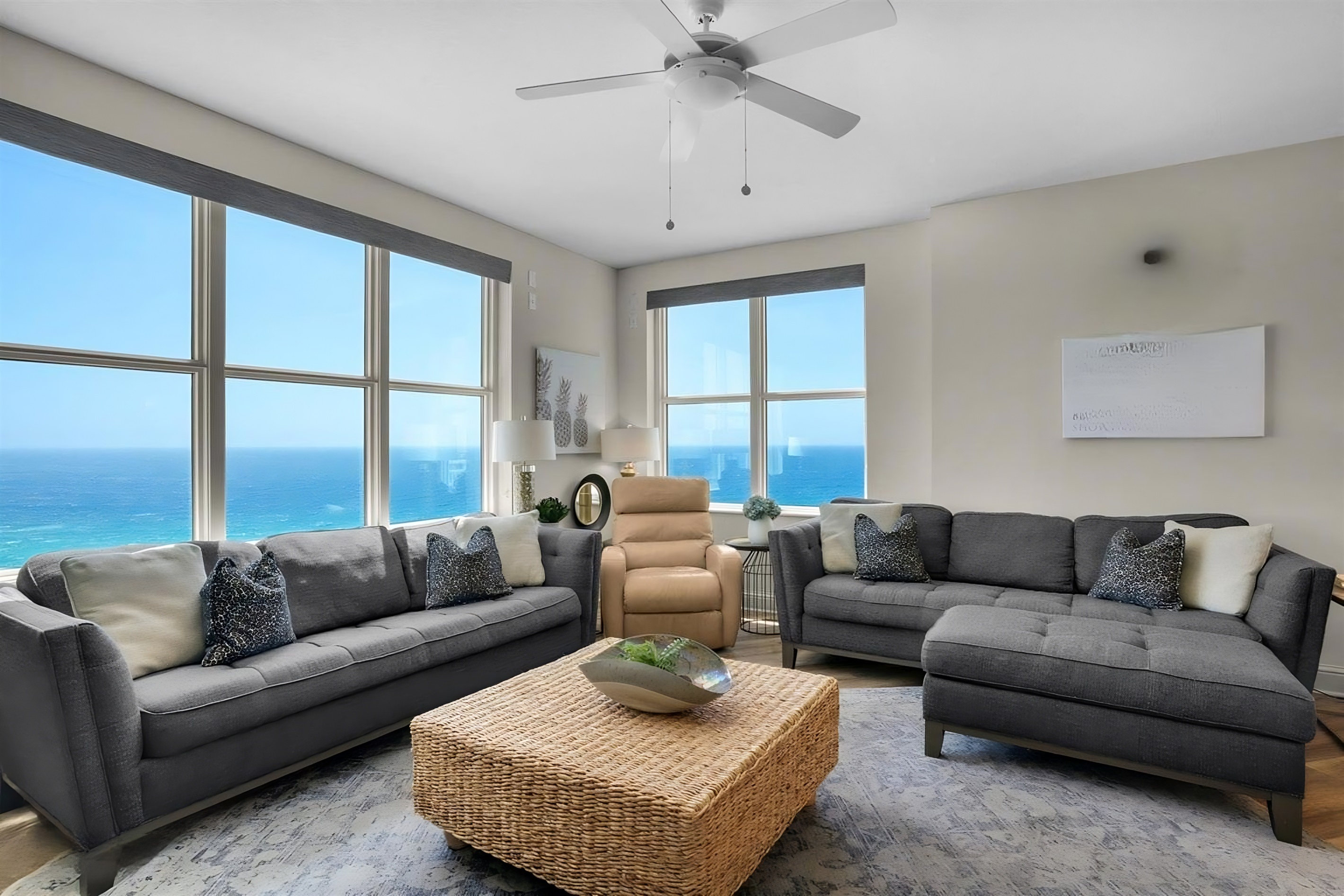 Gulf-Front Living Room