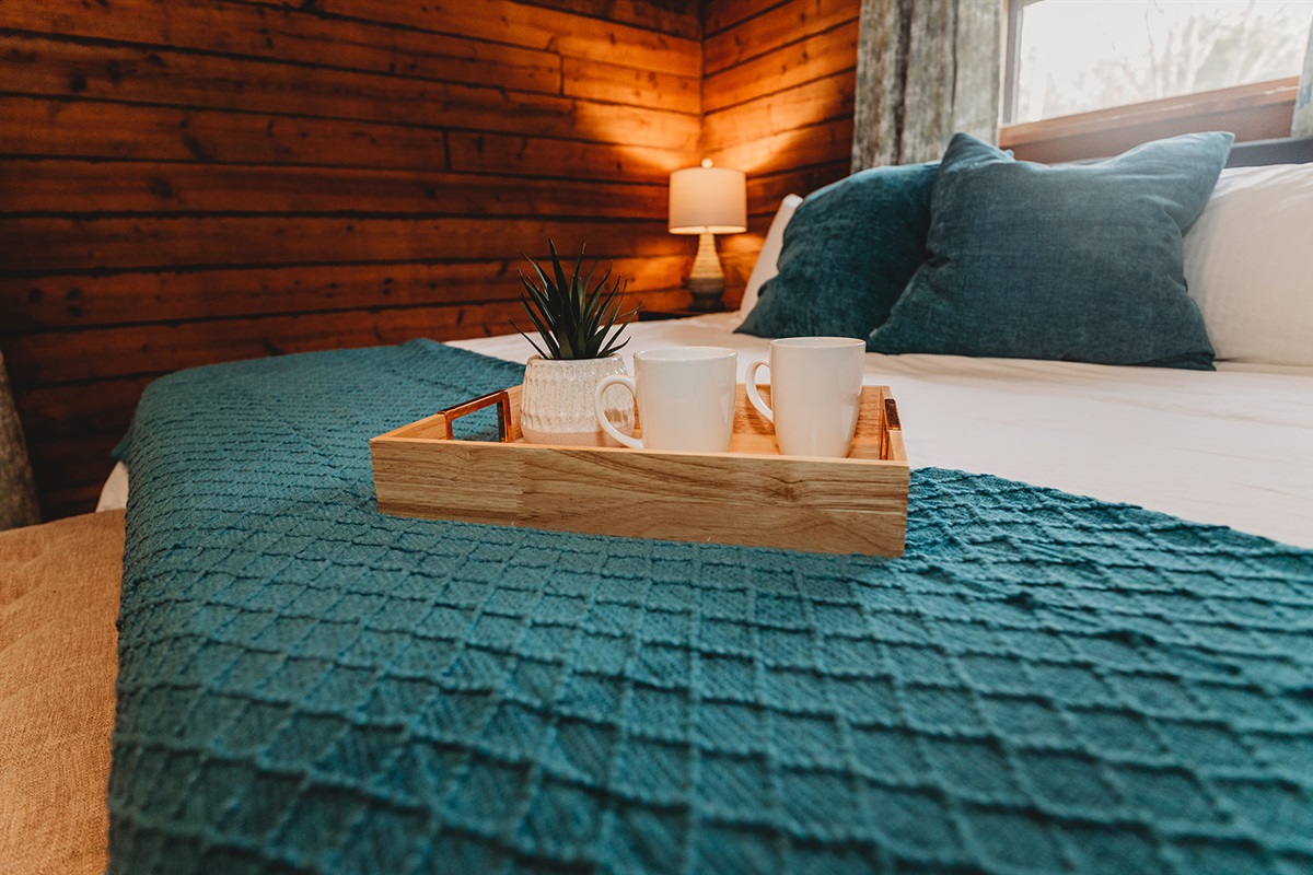 Wake up in luxury! The master bedroom features a plush king-size mattress and hotel quality linens, the perfect start to a relaxing day.