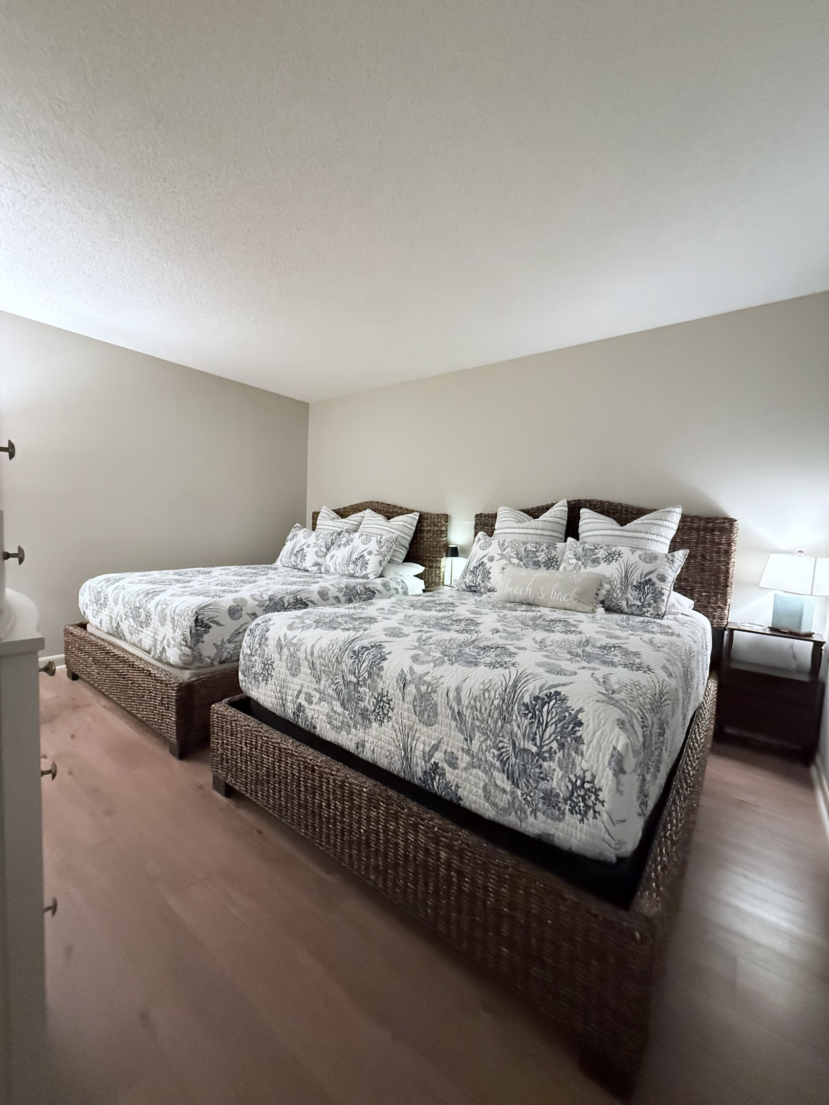 Luxurious Queen beds in Secondary bedroom.