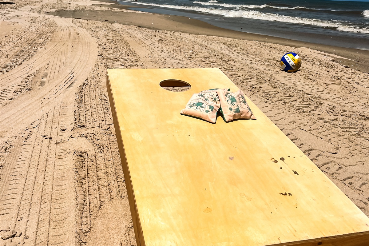Cornhole boards provided 