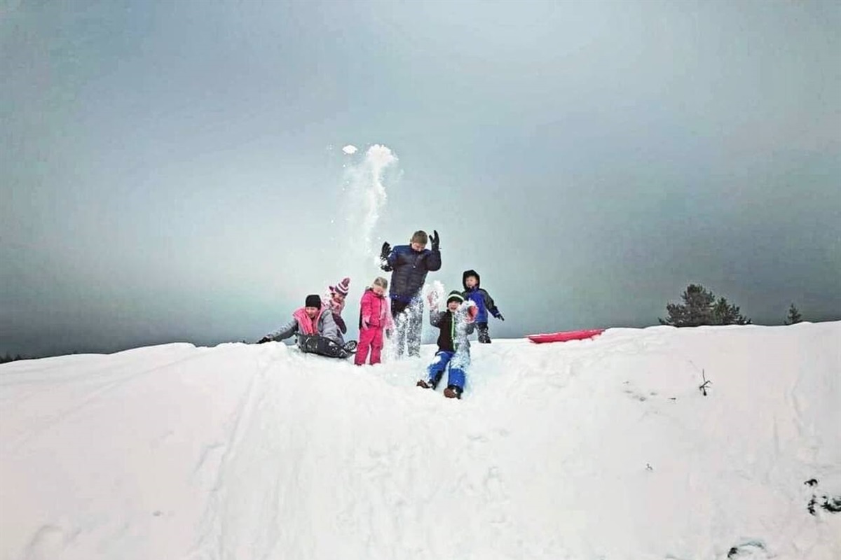 Sledding hill, just a quick snowmobile ride west of the cabin