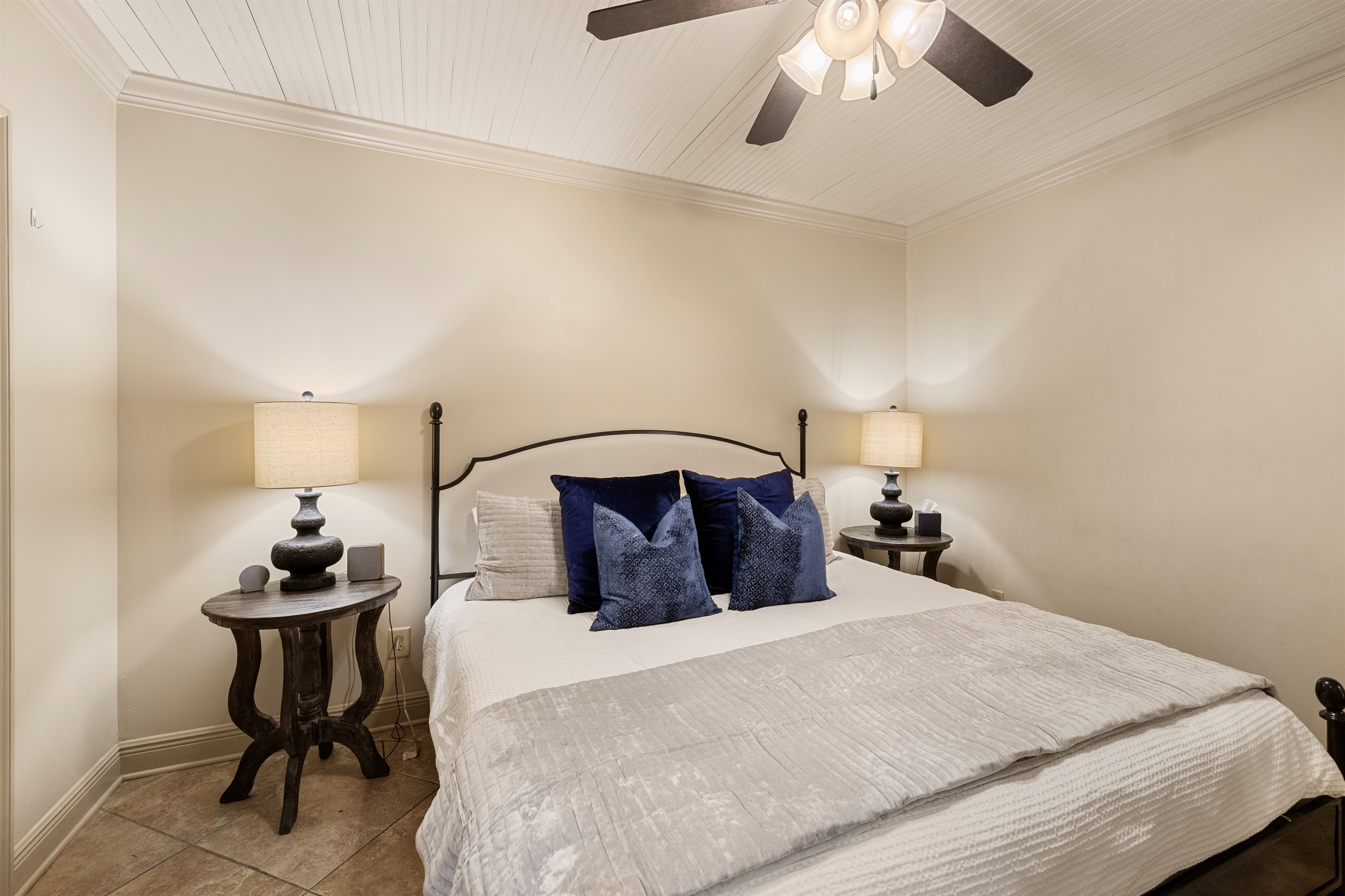 Elegant décor, plush pillows, and perfect lighting for your restful retreat