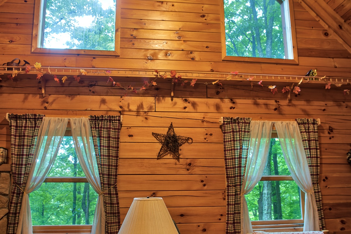 Just the right amount of sunlight in the cabin with all of these windows!