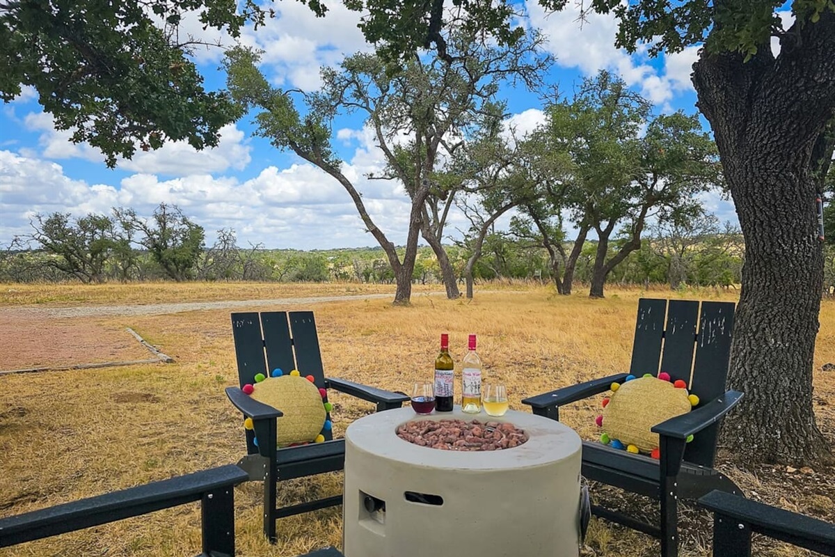 Gather around the fire pit with friends and family for an evening under the Texas stars.