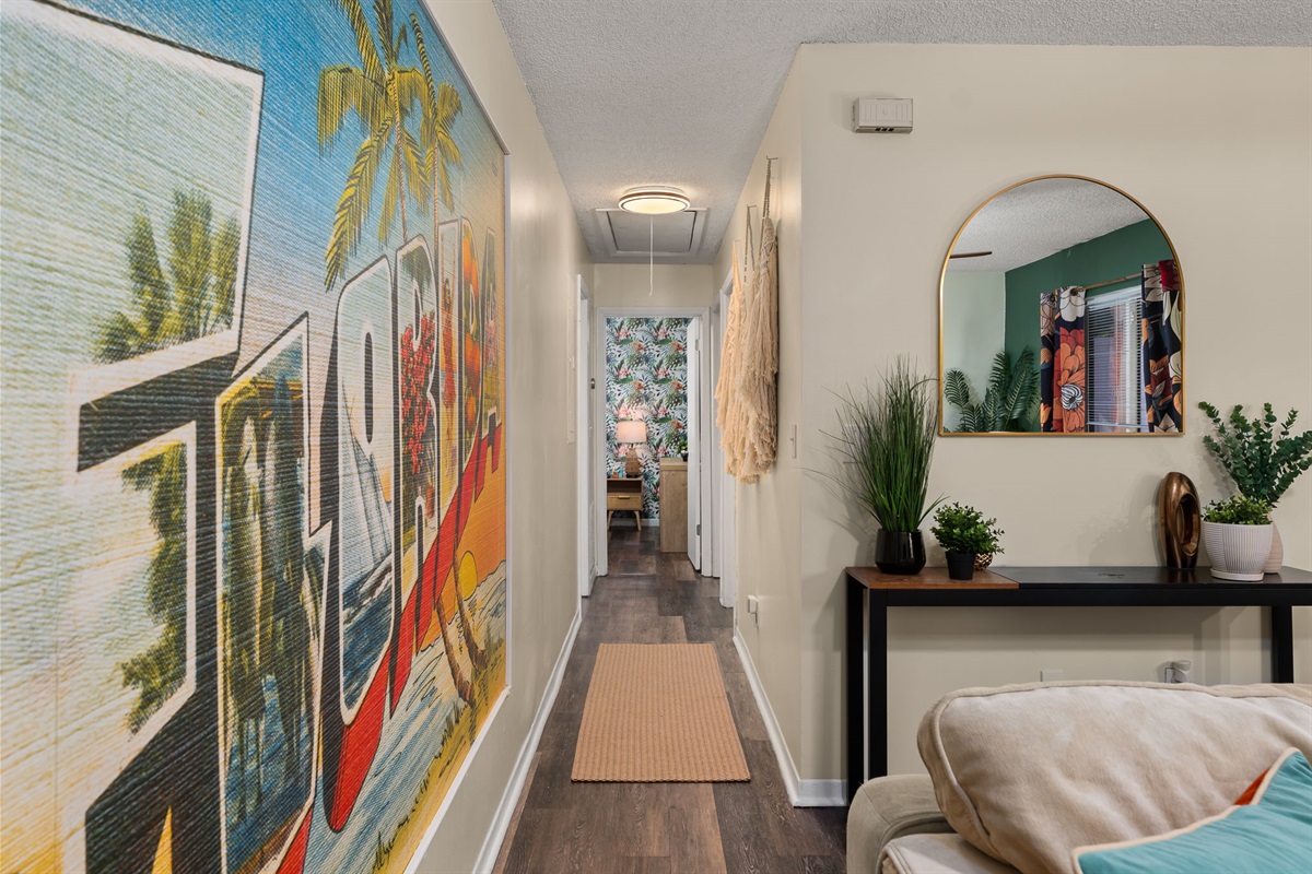 View down hallway to bedrooms