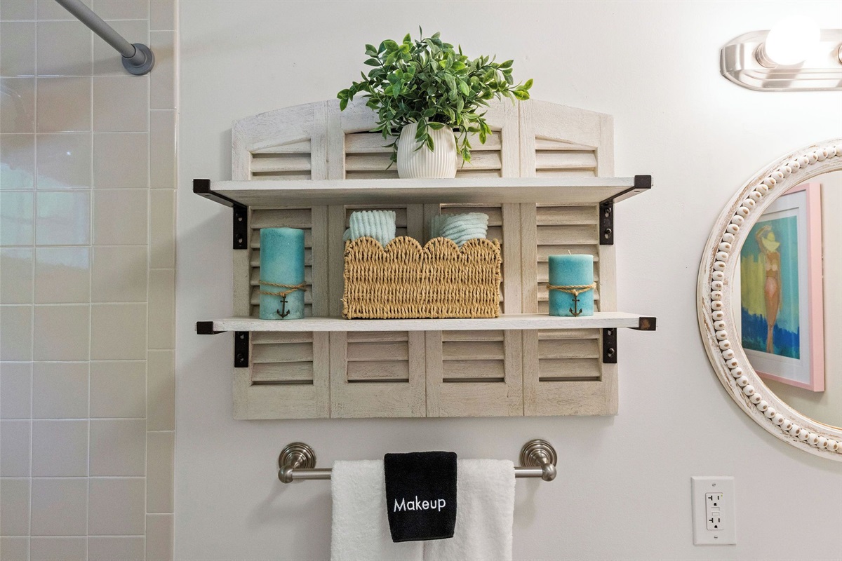 Our luxury linens await after a relaxing shower!