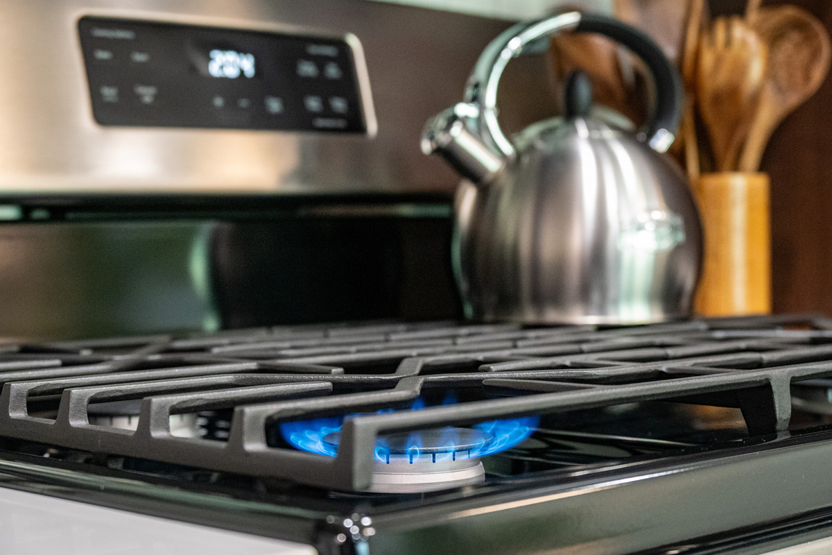 Gas Stove and Kettle is available