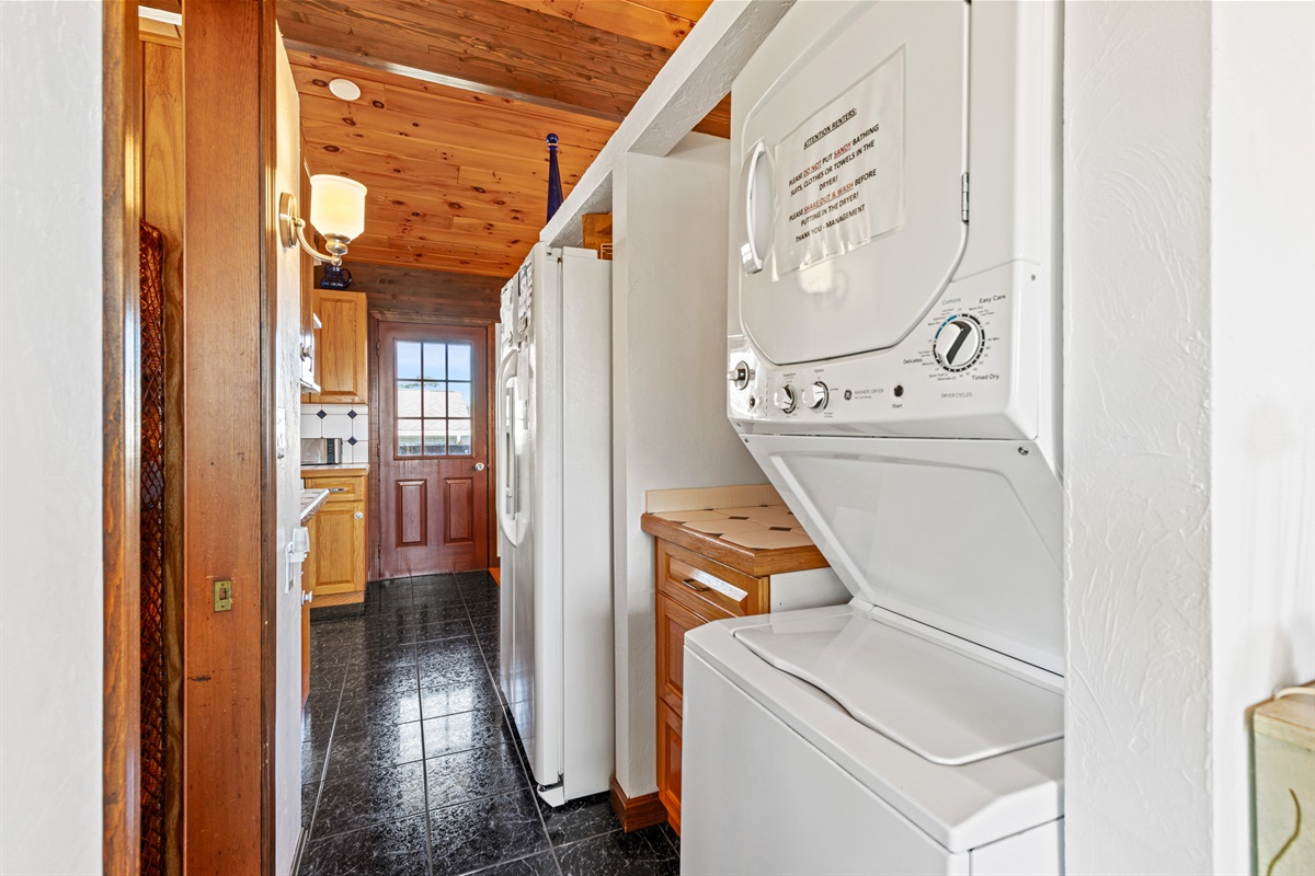 Stackable washer and dryer on main floor