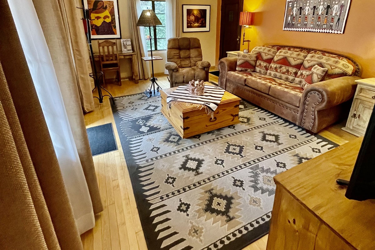 Relax and unwind in this cozy southwestern living room.