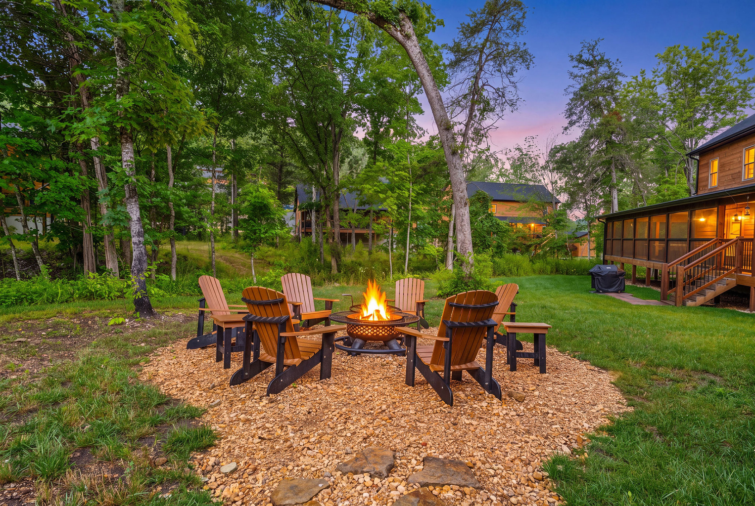 Your own private fire pit for cooking up s'mores and sharing stories of the day's adventures. Stocked with wood so no need to bring your own!